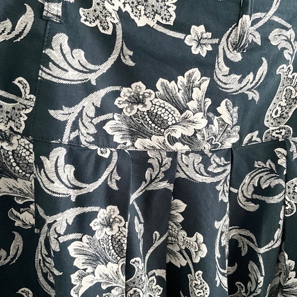 Vintage 1980s Maxi Skirt Anastasia Paris François Viannay cotton Navy teal M - Picture 10 of 12